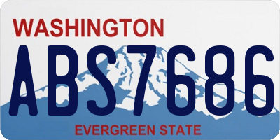 WA license plate ABS7686