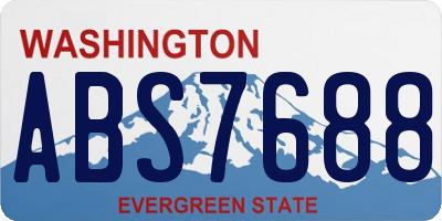 WA license plate ABS7688