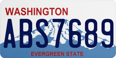 WA license plate ABS7689