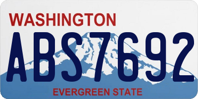 WA license plate ABS7692
