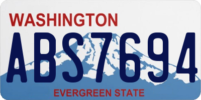 WA license plate ABS7694