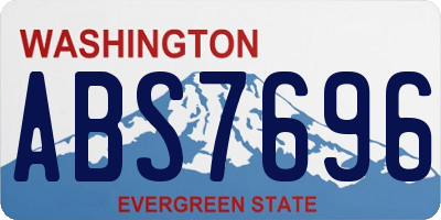 WA license plate ABS7696