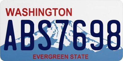 WA license plate ABS7698