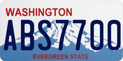 WA license plate ABS7700