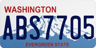 WA license plate ABS7705