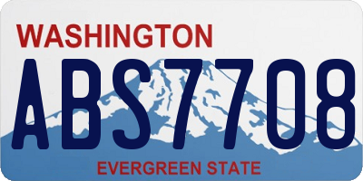 WA license plate ABS7708
