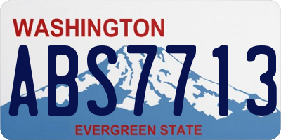 WA license plate ABS7713