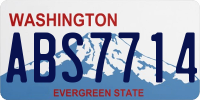 WA license plate ABS7714