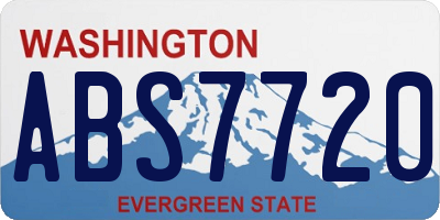 WA license plate ABS7720