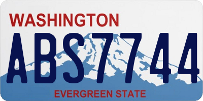 WA license plate ABS7744