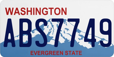 WA license plate ABS7749