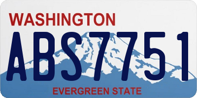 WA license plate ABS7751