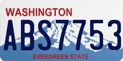 WA license plate ABS7753