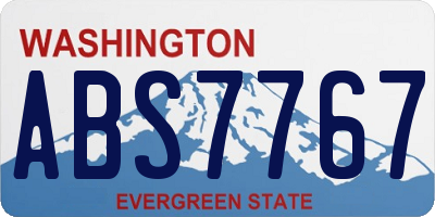 WA license plate ABS7767