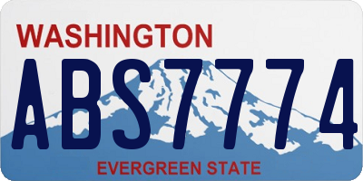 WA license plate ABS7774