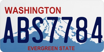 WA license plate ABS7784