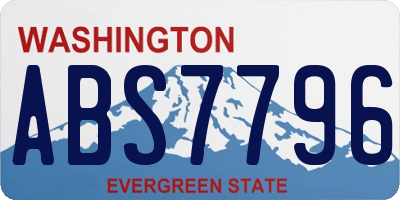 WA license plate ABS7796