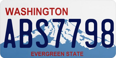 WA license plate ABS7798