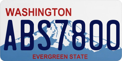 WA license plate ABS7800