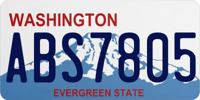 WA license plate ABS7805