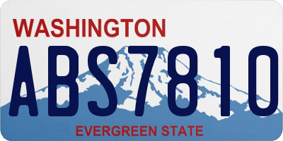 WA license plate ABS7810