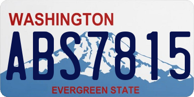 WA license plate ABS7815