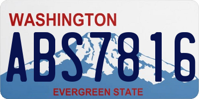 WA license plate ABS7816