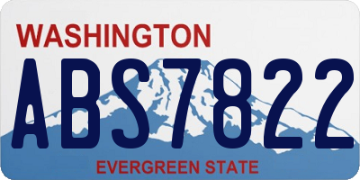 WA license plate ABS7822