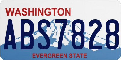 WA license plate ABS7828