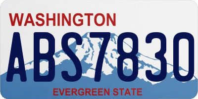 WA license plate ABS7830