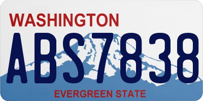 WA license plate ABS7838