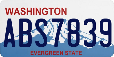 WA license plate ABS7839