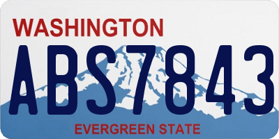 WA license plate ABS7843