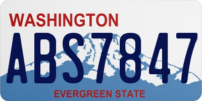 WA license plate ABS7847