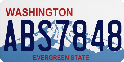 WA license plate ABS7848