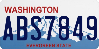WA license plate ABS7849