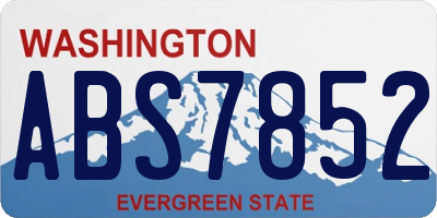 WA license plate ABS7852