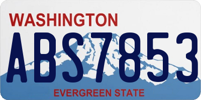 WA license plate ABS7853