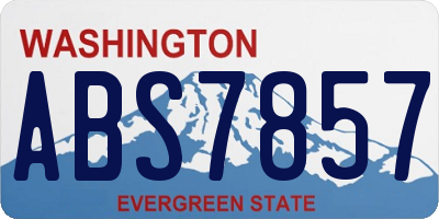 WA license plate ABS7857