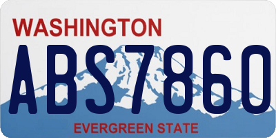 WA license plate ABS7860