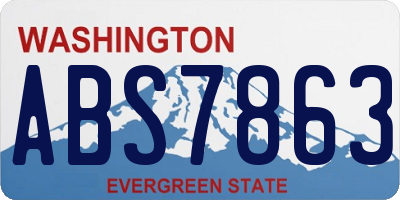 WA license plate ABS7863