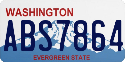 WA license plate ABS7864