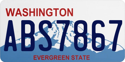 WA license plate ABS7867