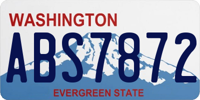 WA license plate ABS7872
