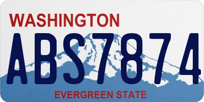 WA license plate ABS7874