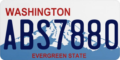 WA license plate ABS7880
