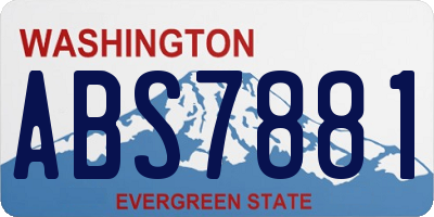 WA license plate ABS7881