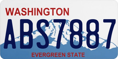 WA license plate ABS7887