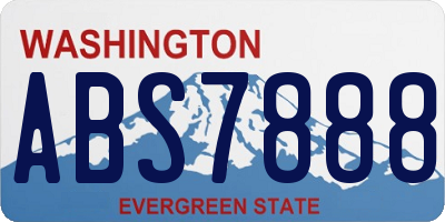 WA license plate ABS7888