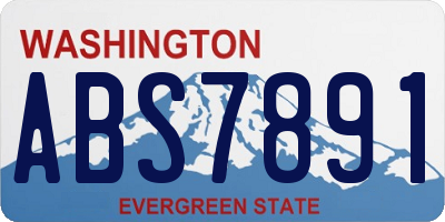 WA license plate ABS7891